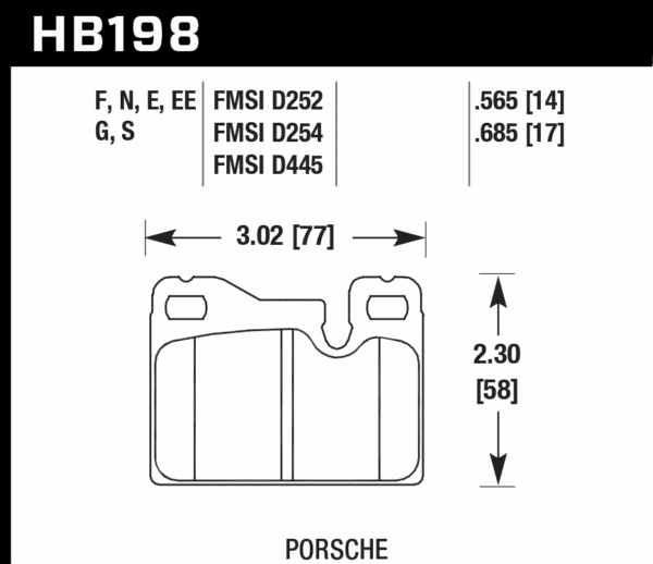 HB198F.685 - Hawk HPS Brake Pads; Rear - Image 2