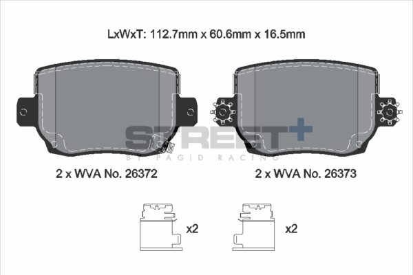 T8281SP2001 - Pagid Street+ Brake Pads; Rear - Image 2