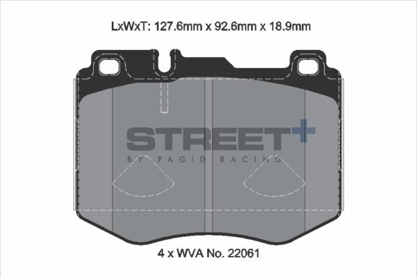 T8160SP2001 - Pagid Street+ Brake Pads; Front - Image 2
