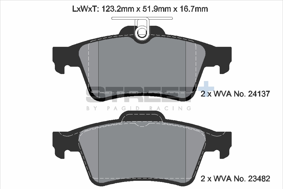 T8057SP2001 - Pagid Street+ Brake Pads; Rear - Image 2