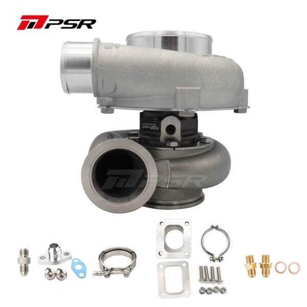 PSR3076 Gen2 Dual Ball Bearing Turbocharger - 0.64 STAINLESS STEEL DUAL V-BAND+T4 Adapter