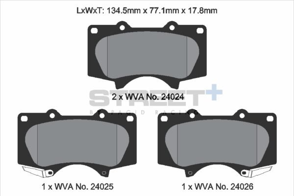 T8053SP2001 - Pagid Street+ Brake Pads; Front - Image 2