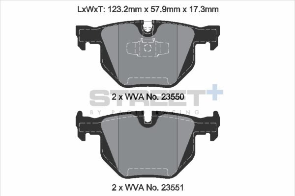 T8298SP2001 - Pagid Street+ Brake Pads; Rear - Image 2