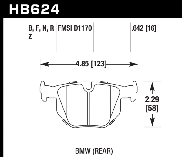 HB624B.642 - Hawk HPS 5.0 Brake Pads; Rear - Image 2