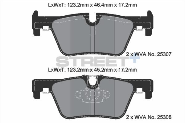 T8117SP2001 - Pagid Street+ Brake Pads; Rear - Image 2