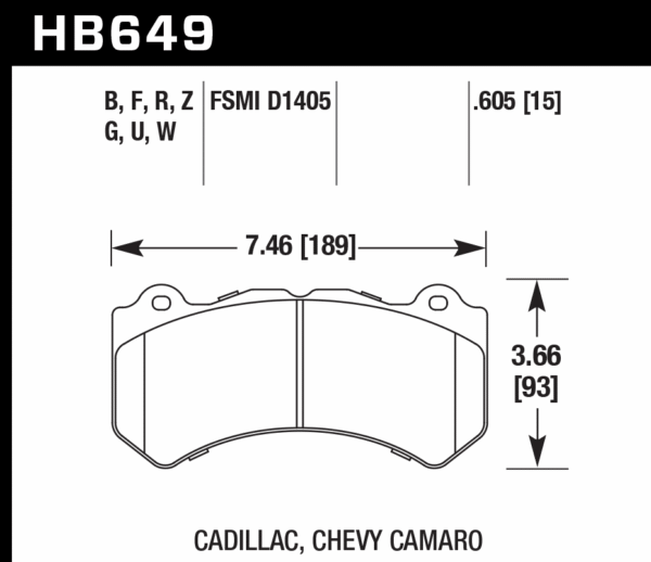 HB649D.605 - Hawk ER-1 Brake Pads; Front - Image 2