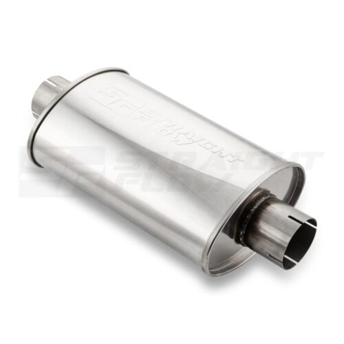 Muffler Oval C/C 140/220mm L-350mm D-76 SS