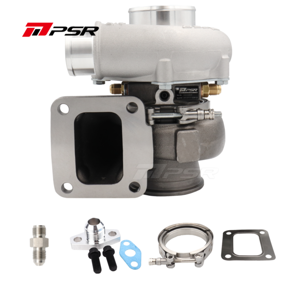 PSR Forward Rotation 5455G Dual Ball Bearing Turbocharger HP Rating 660 - T4 .82 V-Band, T51R Mod 0.72A/R 4'' Inlet