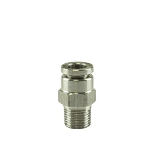 1/8" NPT Str Pushloc Fitting – SS – 1/4"