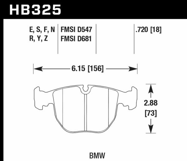 HB325F.720 - Hawk HPS Brake Pads; Front - Image 2
