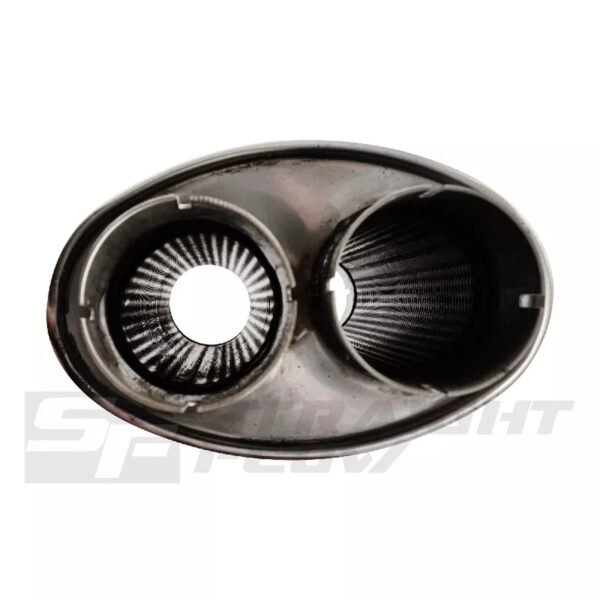 Muffler Oval 2x2 115/185mm L-420mm D-63 SS - Image 3