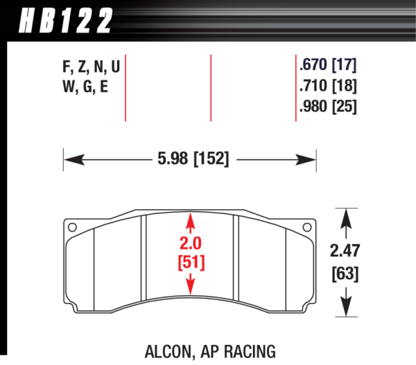 HB122E.710 - Hawk Blue 9012 Brake Pads; - Image 2