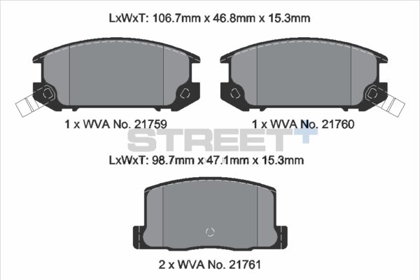 T8307SP2001 - Pagid Street+ Brake Pads; Rear - Image 2
