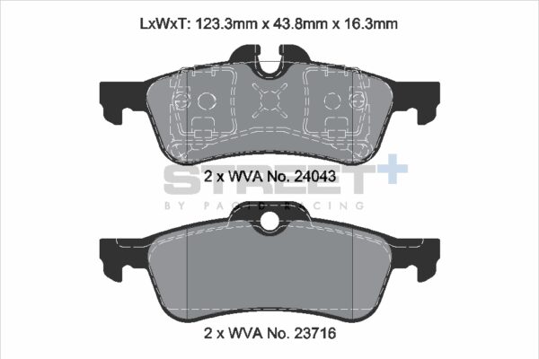 T8184SP2001 - Pagid Street+ Brake Pads; Rear - Image 2