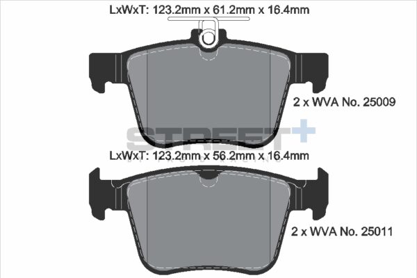 T8102SP2001 - Pagid Street+ Brake Pads; Rear - Image 2