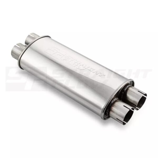 Muffler Oval 2x2 115/185mm L-420mm D-63 SS
