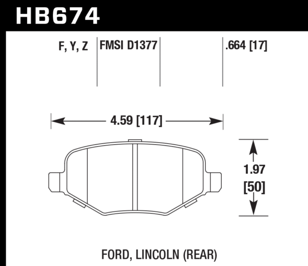 HB674B.664 - Hawk HPS 5.0 Brake Pads; Rear - Image 2