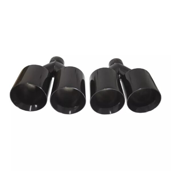 Black exhaust tips set straight cut D-114mm