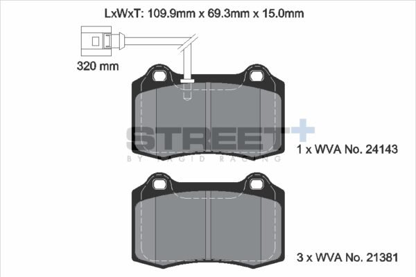 T8058SP2001 - Pagid Street+ Brake Pads; Front - Image 2