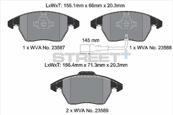 T8033SP2001 - Pagid Street+ Brake Pads; Front - Image 2