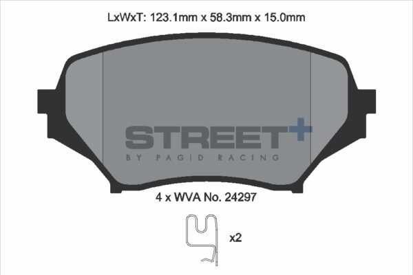 T8301SP2001 - Pagid Street+ Brake Pads; Front - Image 2