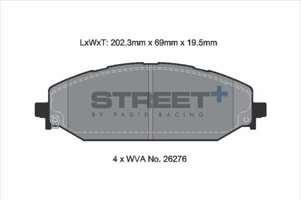 T8239SP2001 - Pagid Street+ Brake Pads; Front - Image 2