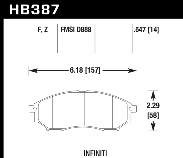HB387F.547 - Hawk HPS Brake Pads; Front - Image 2