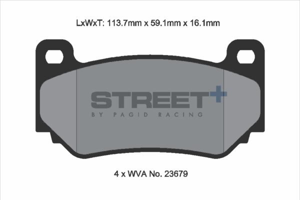 T8035SP2001 - Pagid Street+ Brake Pads; Front - Image 2
