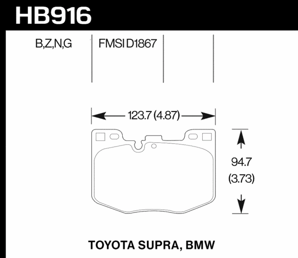 HB916N.740 - Hawk HP Plus Brake Pads; Front - Image 2