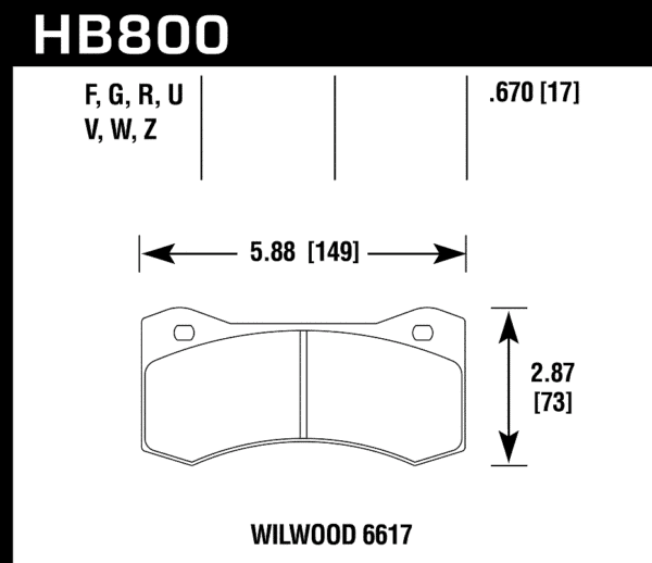 HB800U.670 - Hawk DTC-70 Brake Pads; - Image 2