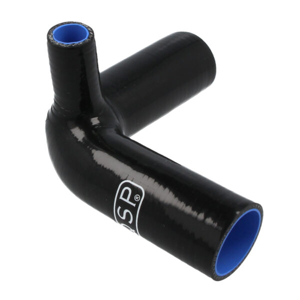 Silicone T-bend 90° - 35 mm (19 mm connection) - Black
