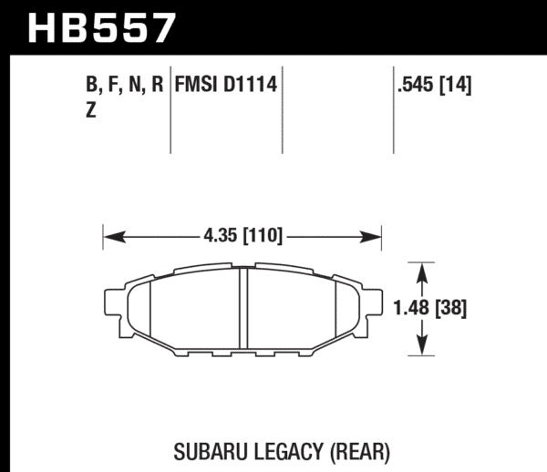 HB557B.545 - Hawk HPS 5.0 Brake Pads; Rear - Image 2