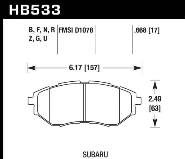 HB533B.668 - Hawk HPS 5.0 Brake Pads; Front - Image 2