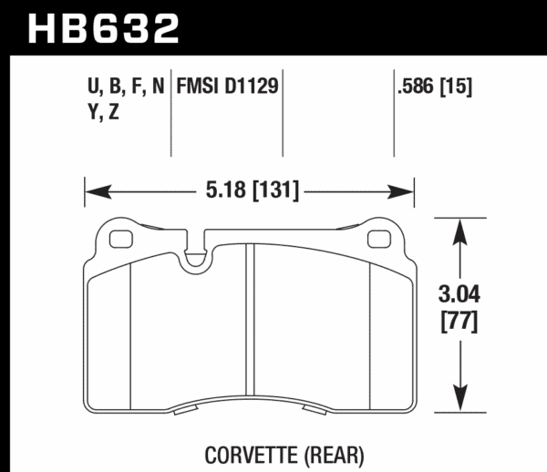 HB632D.586 - Hawk ER-1 Brake Pads; Rear - Image 2