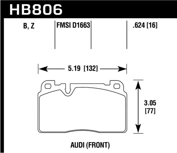 HB806Z.624 - Hawk PC Brake Pads; Front - Image 2