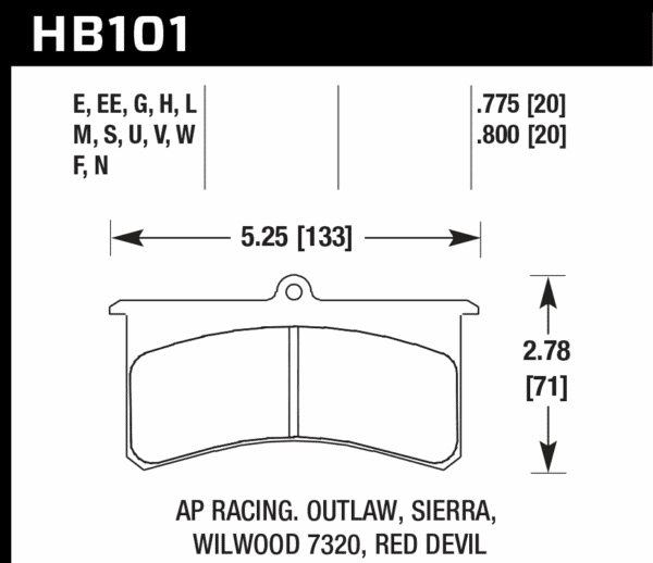 HB101U.800 - Hawk DTC-70 Brake Pads; - Image 2