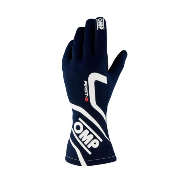 OMP FIRST-S gloves - FIA 8856-2018 - Navy Blue - Size L