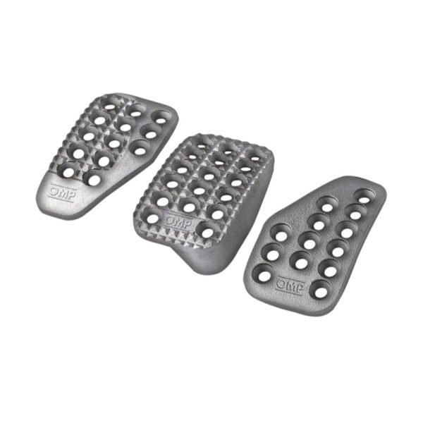OMP SET OF 3 PEDALS IN SAND-BLASTED ALU SILVER