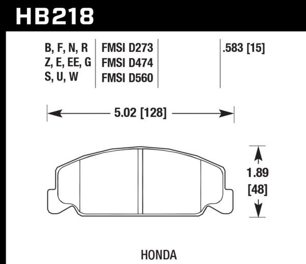 HB218N.583 - Hawk HP Plus Brake Pads; Front - Image 2