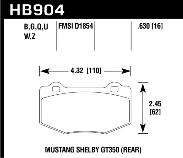 HB904U.630 - Hawk DTC-70 Brake Pads; Rear - Image 2