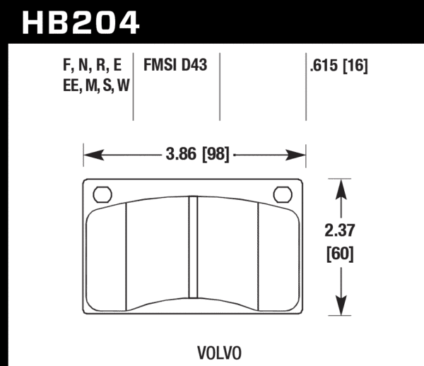 HB204W.615 - Hawk DTC-30 Brake Pads; Front - Image 2