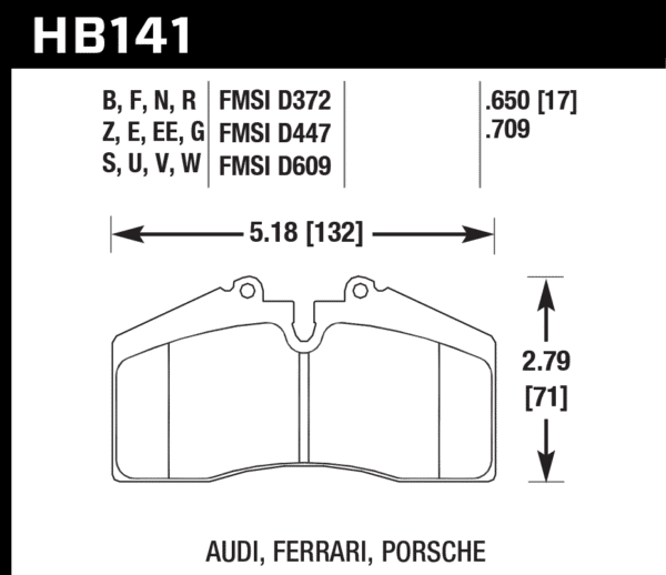 HB141F.650 - Hawk HPS Brake Pads; Front - Image 2