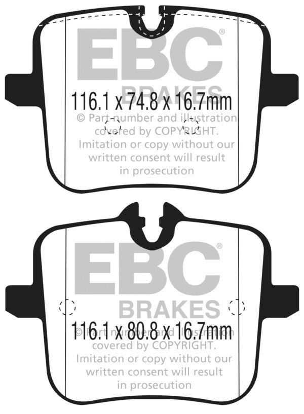 DP32320C - EBC Redstuff Brake Pads; Rear - Image 2