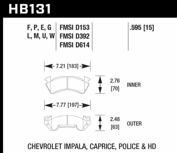 HB131M.595 - Hawk Black Brake Pads; Front - Image 2