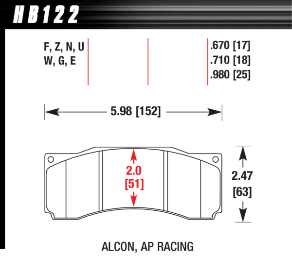 HB122F.710 - Hawk HPS Brake Pads; - Image 2
