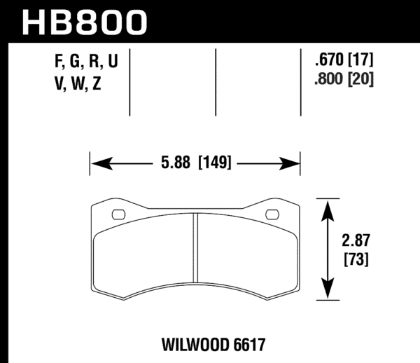 HB800D.800 - Hawk ER-1 Brake Pads; - Image 2