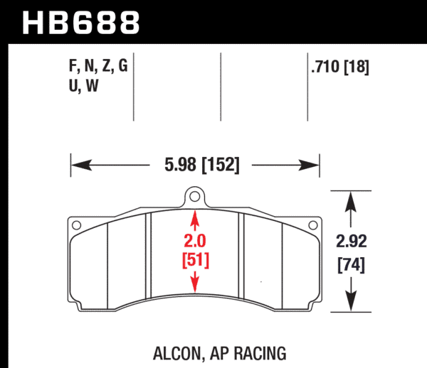 HB688Z.710 - Hawk PC Brake Pads; - Image 2