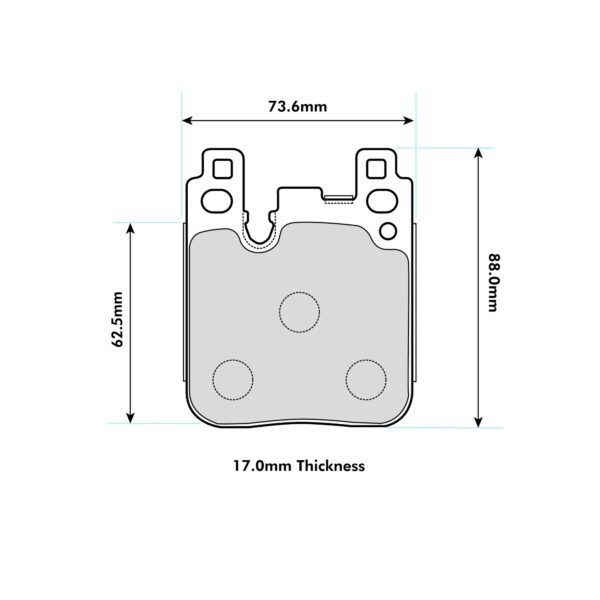 8686PT - PBS ProTrack Brake Pads; Rear - Image 2