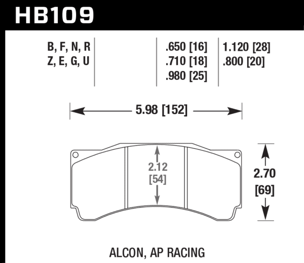 HB109G.710 - Hawk DTC-60 Brake Pads; - Image 2