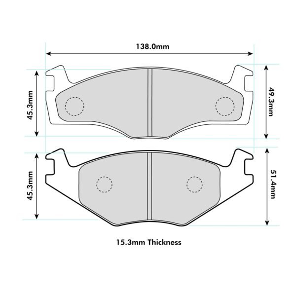 0399PT - PBS ProTrack Brake Pads; Front - Image 2